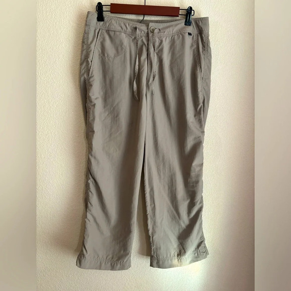 REI Tan GrayUPF 50+ Cropped Drawstring Hiking Pants - Picture 1 of 6